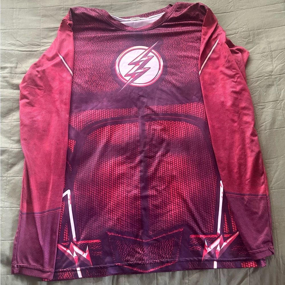Kids Flash Superhero Long Sleeve Shirt - Red